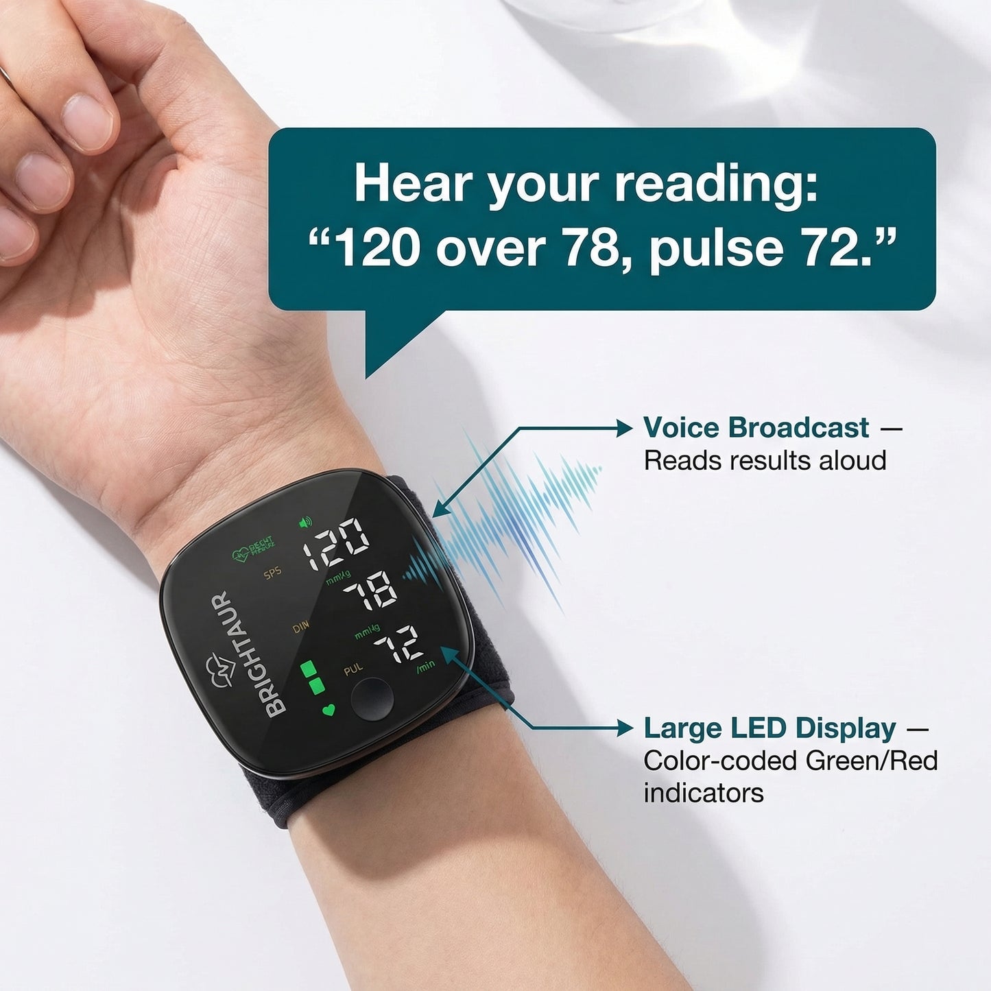 Brightaur™ Wrist Blood Pressure Monitor